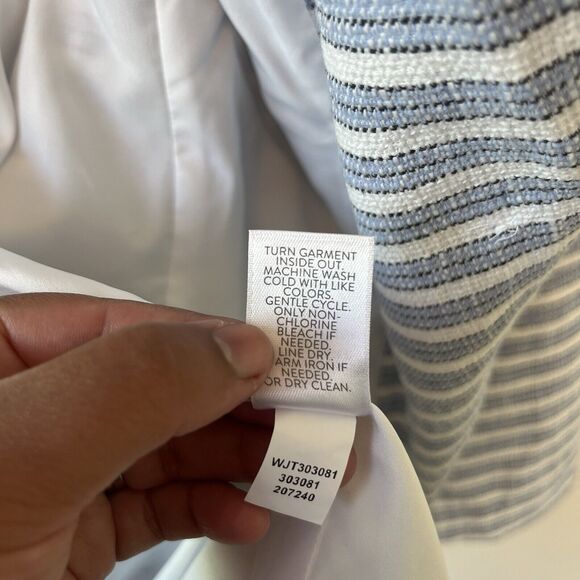 J. Jill Modern Spectator Blazer Blue White Striped Women’s Size 2X NWT’s $159 - Picture 14 of 15
